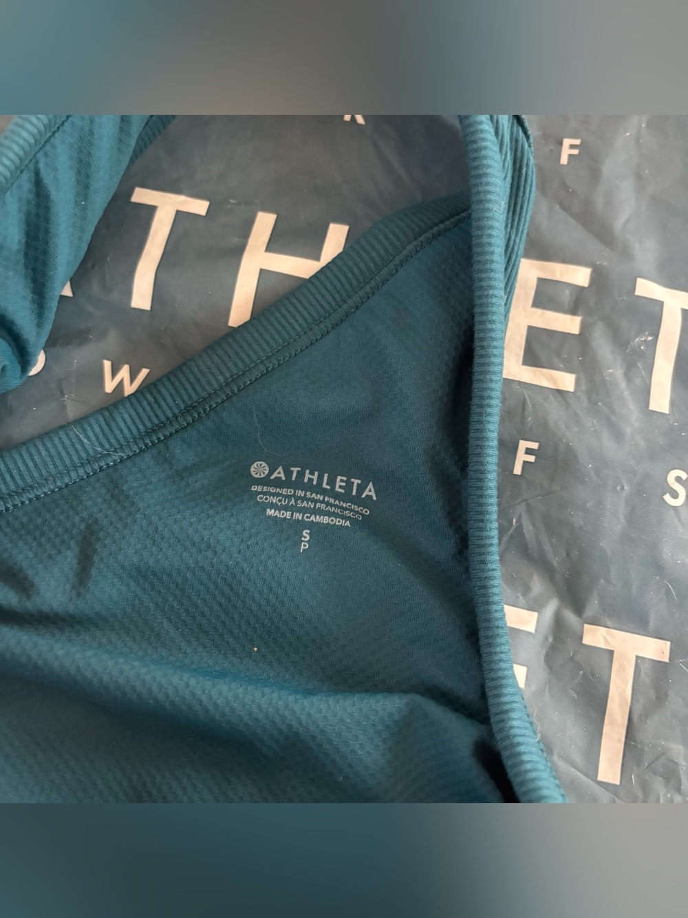 Athleta Signature Ribbed Asymmetrical Support Top - Picture 3 of 5